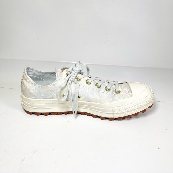 Converse CTAS Lift Ripple Ox Womens Sneaker Pure Platinum Egret Gum Size 9. - Picture 2 of 12